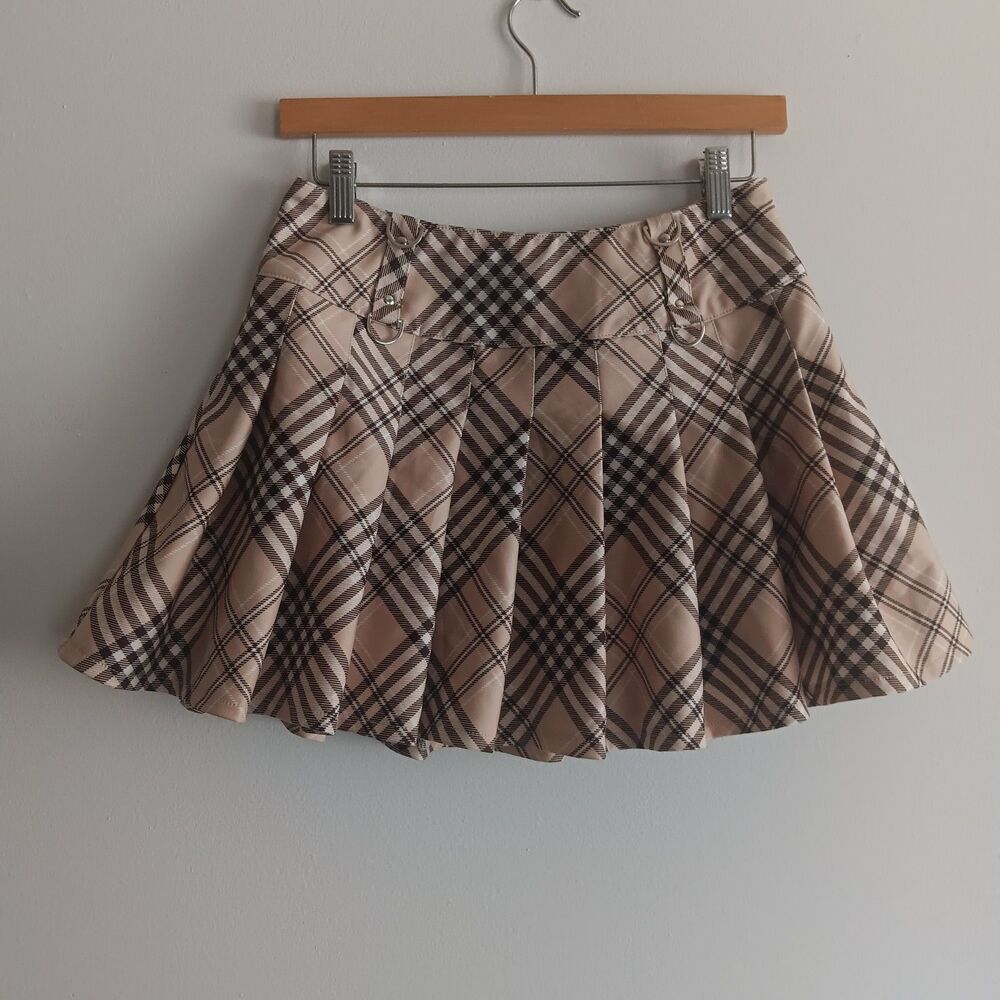Tiger Mist Camil Plaid Micro Mini Pleated Skirt Size M Punk Emo Kawaii Cosplay